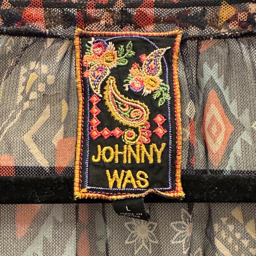 Johnny Was Mesh Embroidered Blouse - Picture 3 of 4